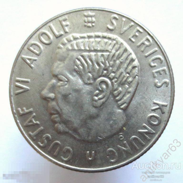 Швеция 1 крона 1970 год. Король Густав VI Адольф. KM#826a