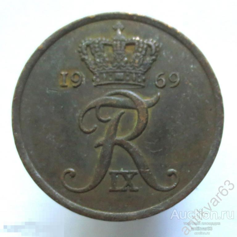 Дания 5 эре 1969 год. Король Фредерик IX. KM#848 оре