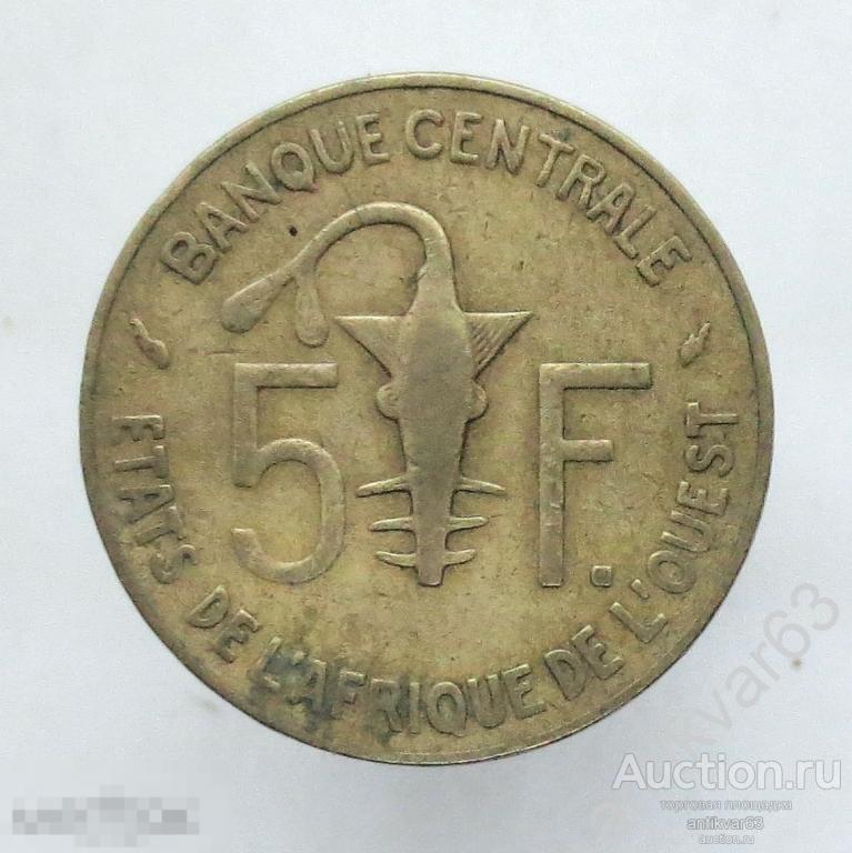 Западная Африка (BCEAO) 5 франков КФА 1978 год. KM#2a /412