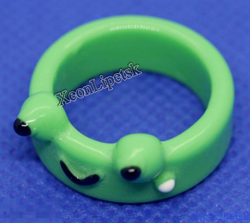 Кольцо Лягушка зелёное Пластик Копия