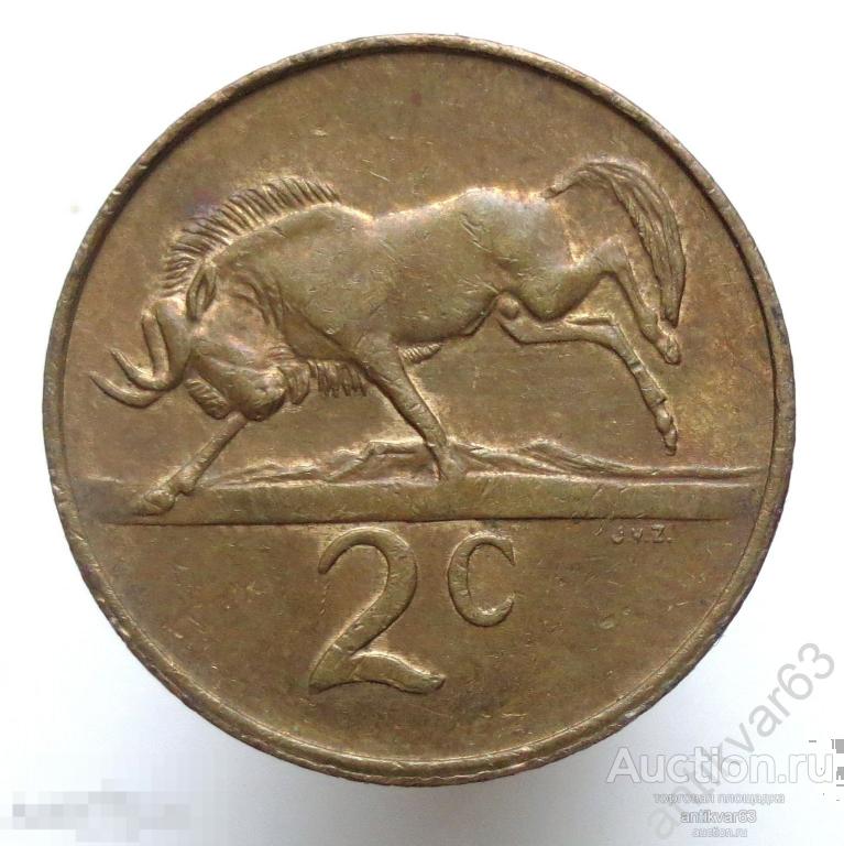 ЮАР 2 цента 1989 год. /1026