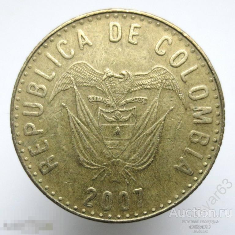 Колумбия 100 песо 2007 год. KM#285
