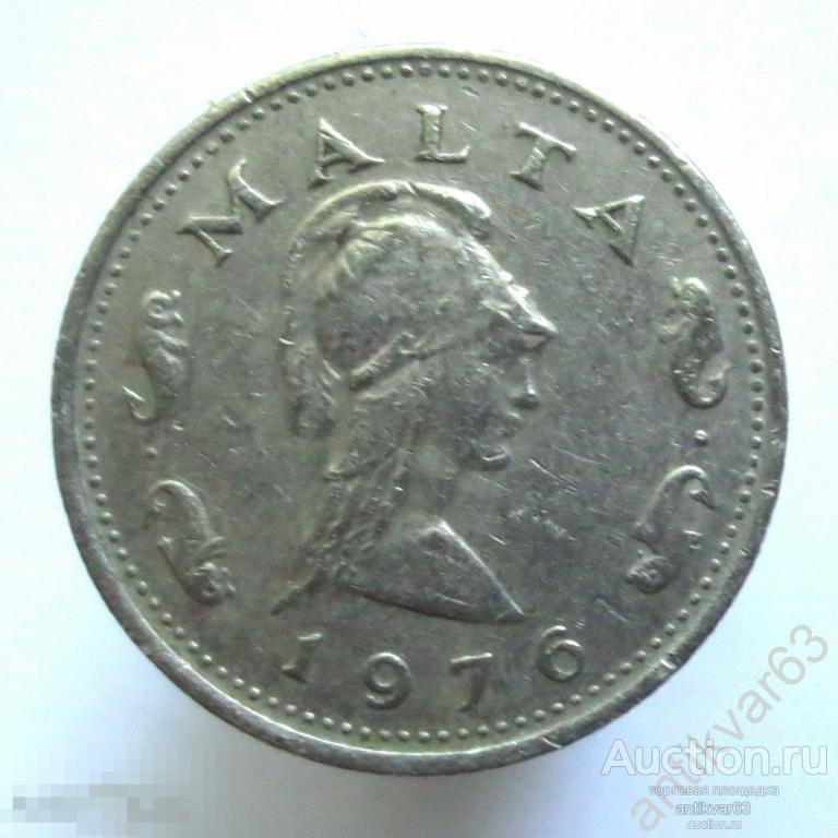 Мальта 2 цента 1976 год. Царица амазонок Пентесилея. KM#9