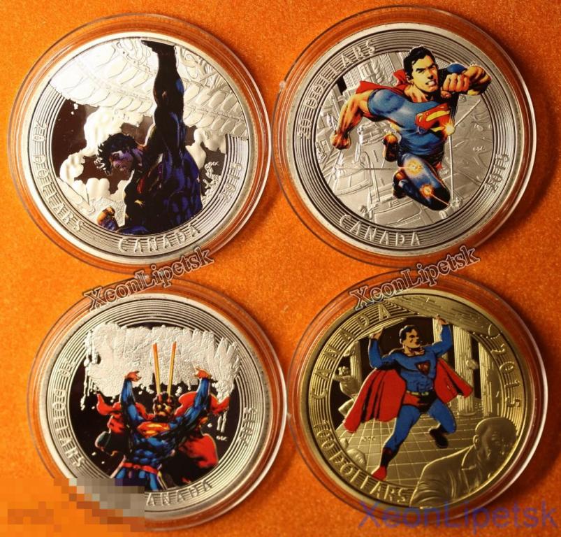 Канада 2015 Супермен 75 лет 4 шт. (Superman - Супермэн) копии