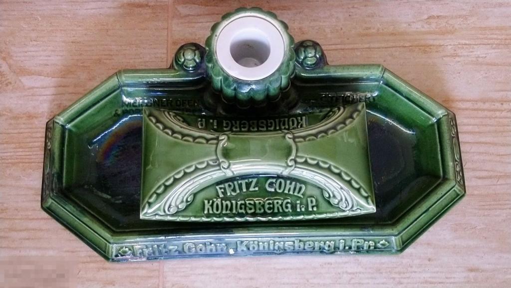 Редкий чернильный набор Fritz Cohn Konigsberg 19 век фаянс Германия чернильница