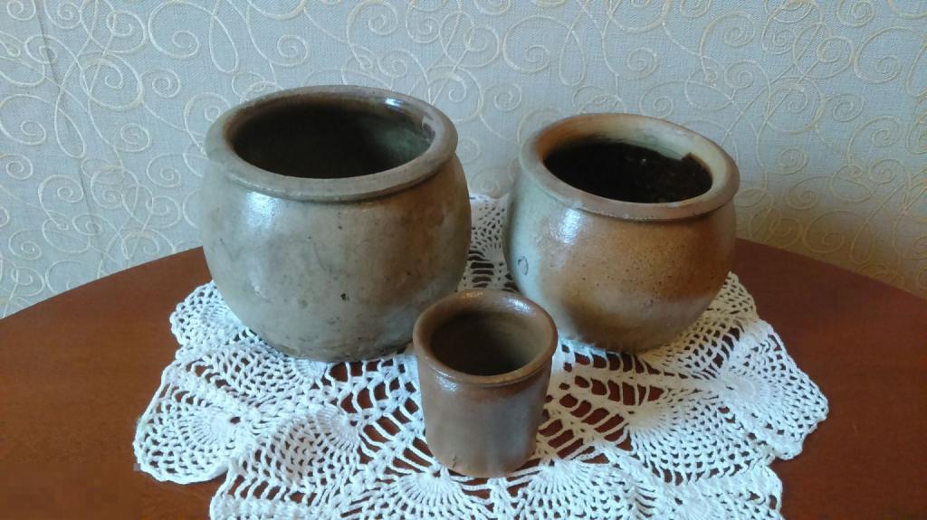 Старинные баночки горшочки стакан керамика цена за 3 шт. Германия 1920