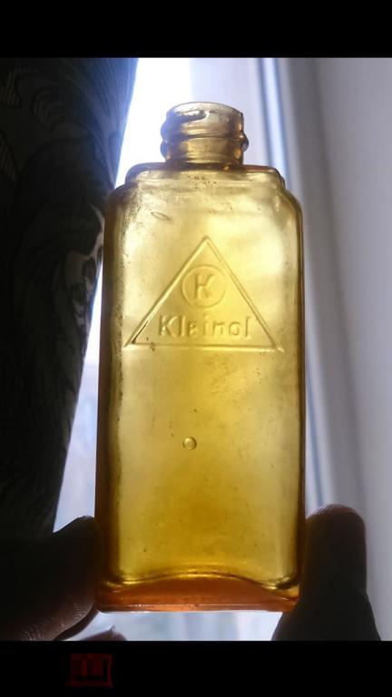 30мл KLEINOL старинная бутылочка пузырек флакон аптека медицина коричневое стекло Германия 1920