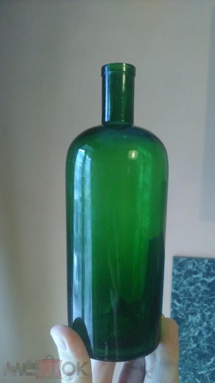 425мл Старинная бутылка аптека медицина зеленое стекло  Германия 1920
