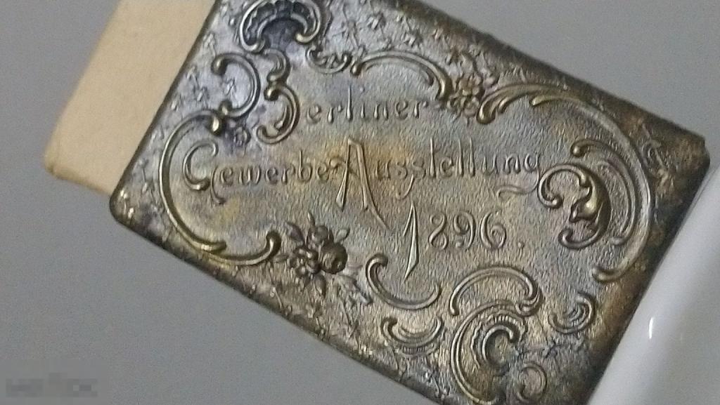Берлин 1896 год Старинная подставка для спичек спичечница фарфор металл Германия