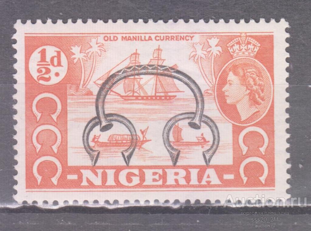 Нигерия 1953 Елизавета II старые манильские деньги Mi71 MH