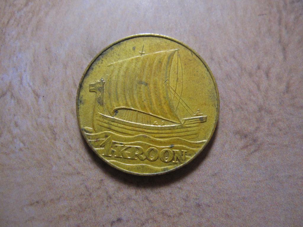 ЭСТОНИЯ 1 крона 1990 Корабль Викингов