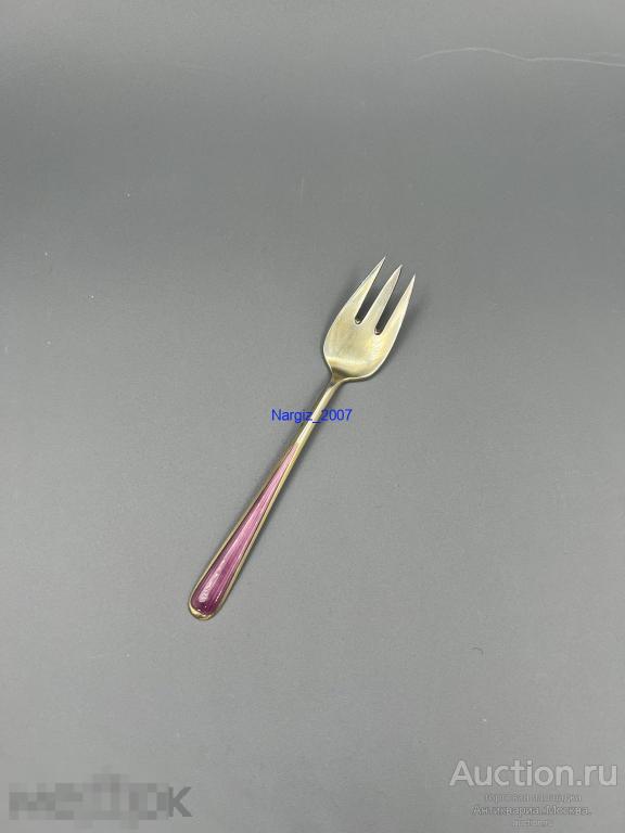 Вилка для закусок Серебро Эмаль Дания