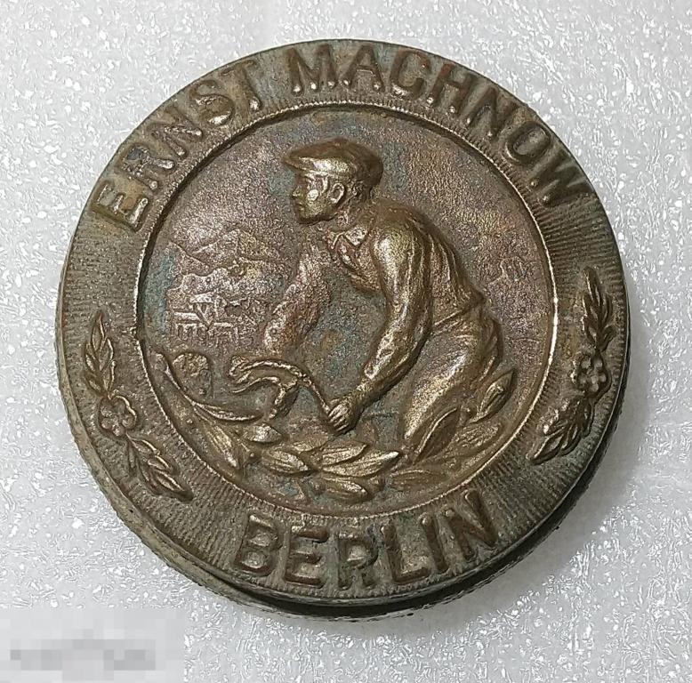 Старинная крышка от звонка велосипедный звонок ERNST MACHNOW BERLIN бронза Германия 1920