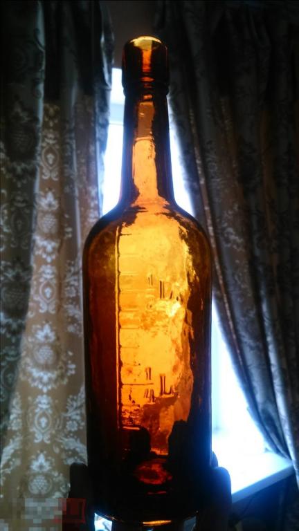 700мл редкая старинная бутылка мерная шкала пивная? аптека? коричневое стекло Германия 1900