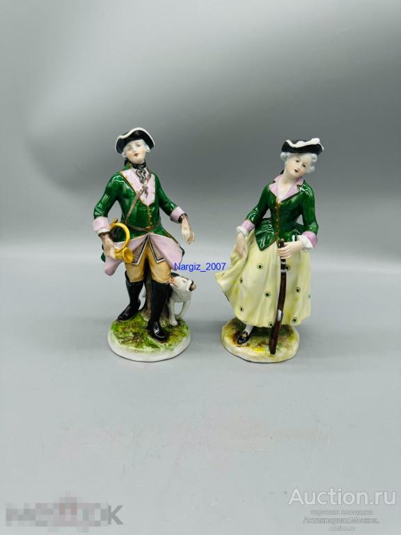 Парные Статуэтки Охотники Volkstedt Германия