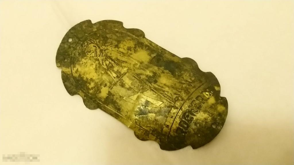 Тевтонский рыцарь старинный велосипедный шильдик табличка бирка Германия 1900