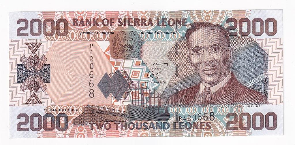 Сьерра-Леоне Банкнота 2000 леоне 2003 год UNC (41261)