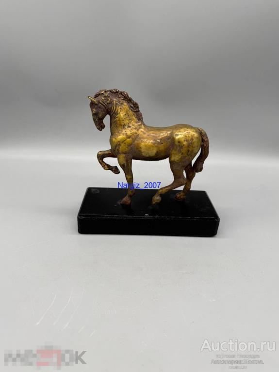 Статуэтка Конь Скакун Бронза Старинная 19 в