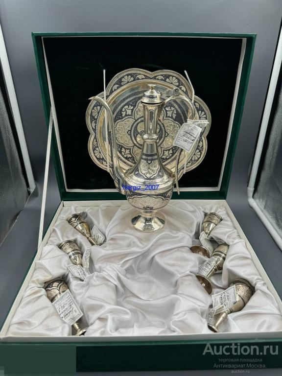 Набор для коньяка Серебро 875 проба Кубачи 965 гр