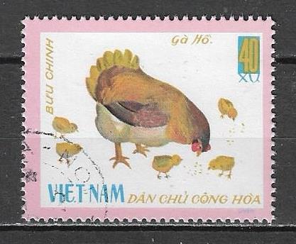 Вьетнам Северный 1968 г.  Домашняя птица Фауна, гаш.