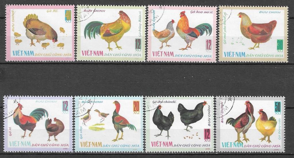 Вьетнам Северный 1968 г.  Домашняя птица Фауна, гаш.