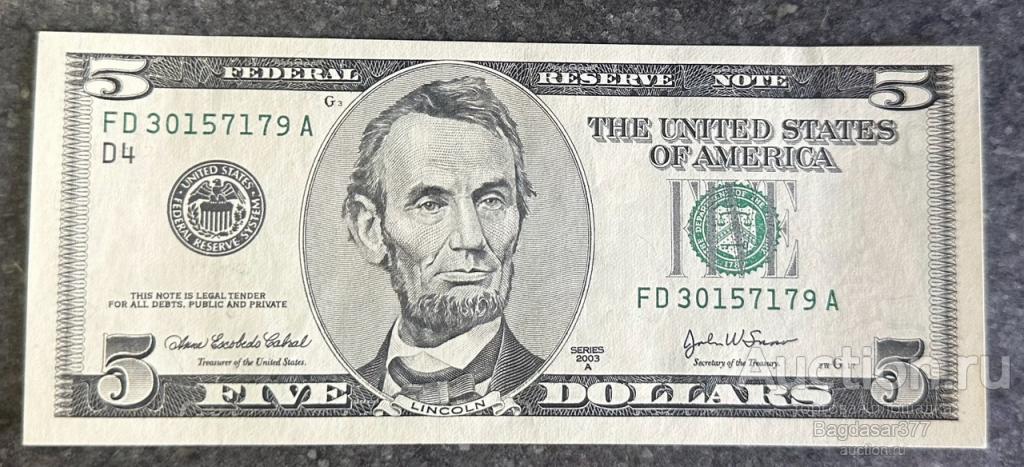 США 5 ДОЛЛАРОВ 2003 A  4D ( КЛИВЛЕНД ) БЛОК (FD-A) "UNC!!!" (см.фото)