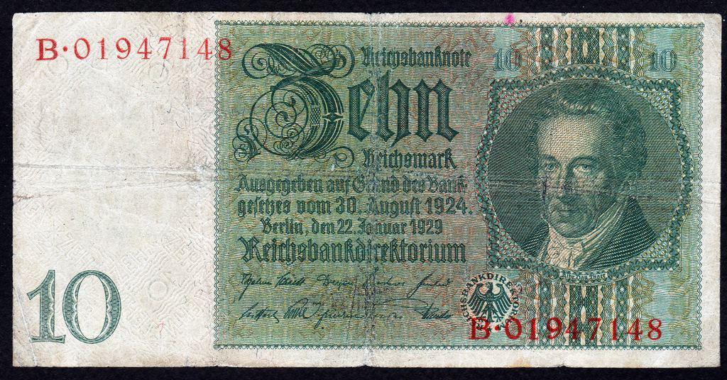 Германия 10 марок 1929 1939 1941 1942 1944 г....Рейх..серия В