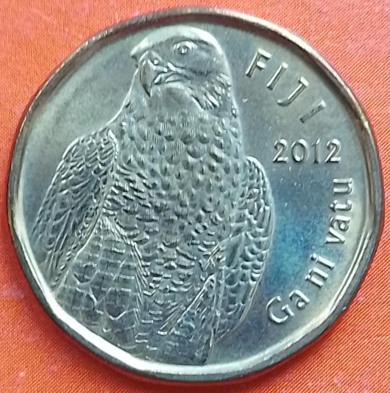 Фиджи 2 доллара 2012 год (km337) Сокол / Фауна,