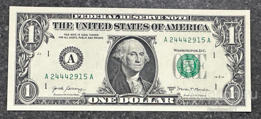 США 1  ДОЛЛАР 2017 A  1A ( БОСТОН ) БЛОК A-A  "UNC!!!" (см.фото)