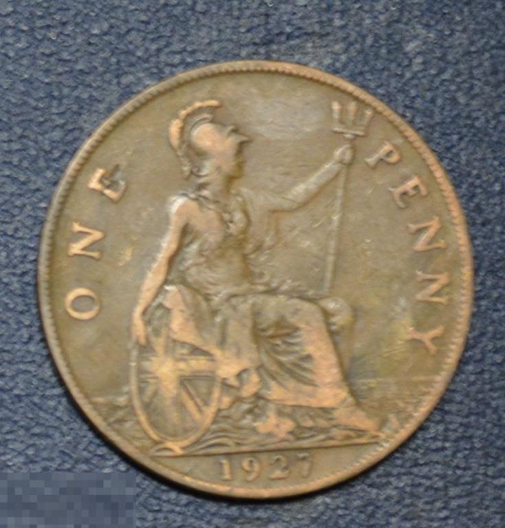 Великобритания 1 пенни 1927 КМ# 826