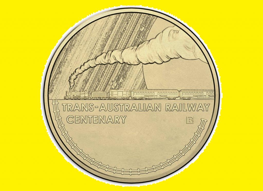 * Австралия 1 доллар 2017 Trans-Australian Railway * Mintmark 'B' * Поезд * Паровоз * Unc