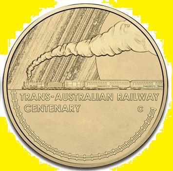 * Австралия 1 доллар 2017 Trans-Australian Railway * Mintmark 'С' * Поезд * Паровоз * Unc