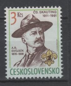 Чехословакия 1991 г .м. 3074 **   Свойсик (1876-1938), основатель чешского скаутского движения
