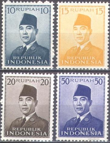 1843 ✅ Стандарт Президент Сухарно 1951-1953 Индонезия 4м нп/с ** 2,4МЕ