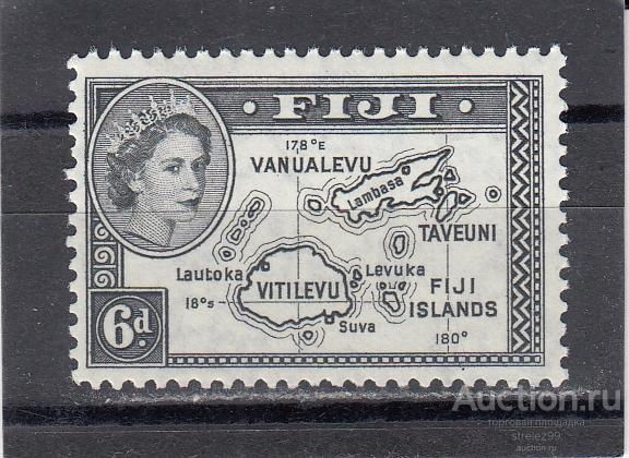 FIJI  ФИДЖИ   Карта  № 130  1954 Сост**  MNH