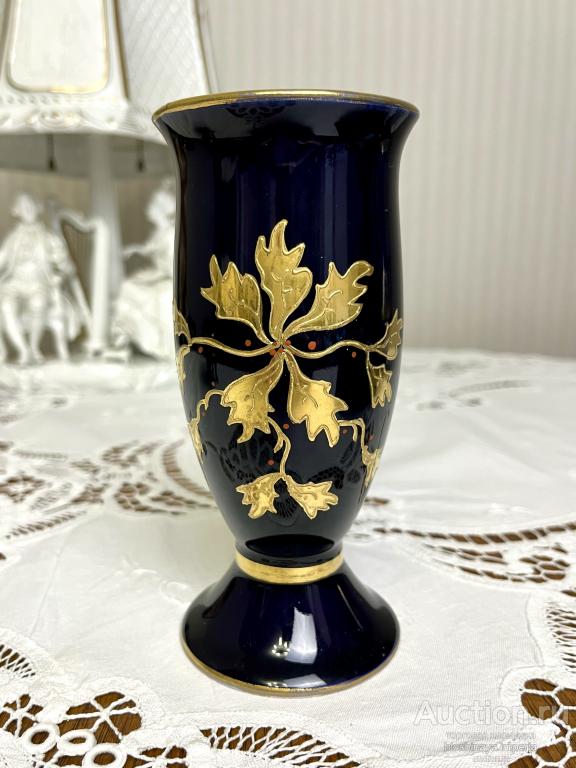 Ваза Кобальт Золотые пасты Jlmenau Германия
