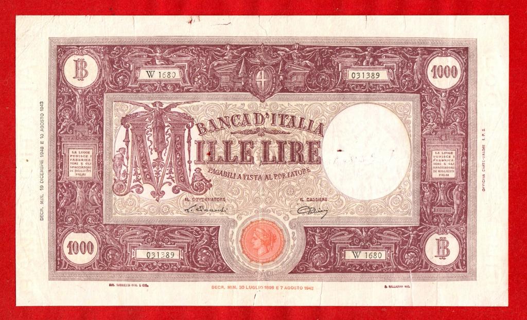 Италия, 1000 лир, 1946, подписи Einaudi & Urbini, W1680 031389, БОЛЬШОЙ РАЗМЕР, РЕДКИЕ, RRR