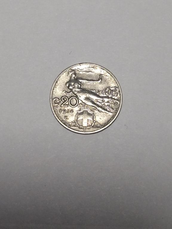 Италия. 20 чентезимо 1914 год.
