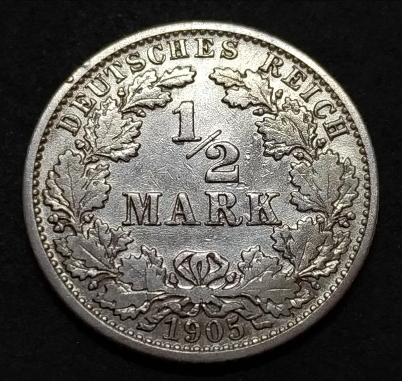 1/2 марки 1905 Германия J