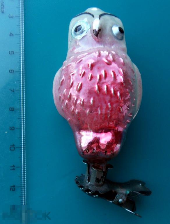 СОВА ФИЛИН -- РР1 -- старая елочная игрушка --- прищепка РЕДКИЙ!!!