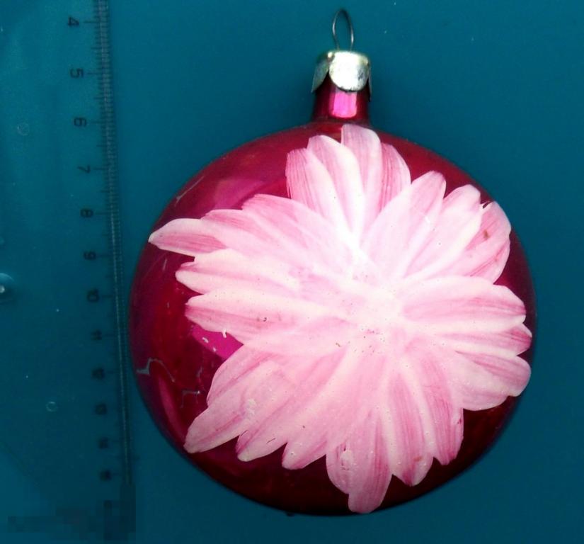 ШАРИК расписной  - РР3 - ВИНТАЖ  - старая елочная игрушка редкая!!!