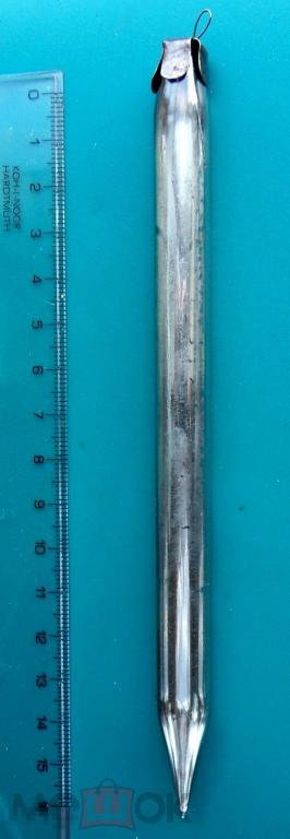 КАРАНДАШ серебристый - РРК88 - старая елочная игрушка ВИНТАЖ люкс!!!