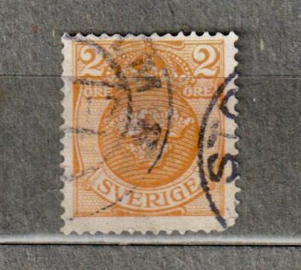 Швеция 1911-1919 год. MI № 65. Старая Швеция Герб три короны гашение