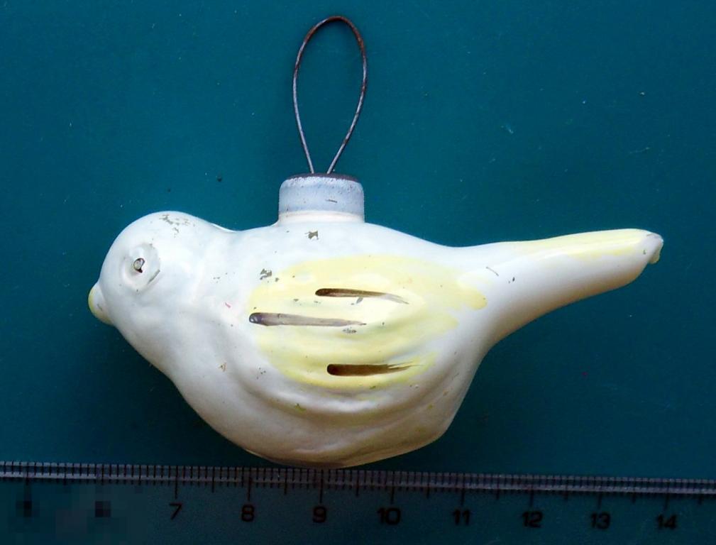 ПТИЦА клест птичка мини ранняя редкая СССР ..2.. -- С33 -- старая елочная игрушка -- ЛЮКС!!!