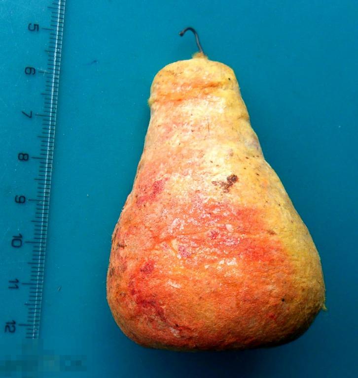 ГРУША ватная 1950-е -- РРК55 старая елочная игрушка оригинал!!!!