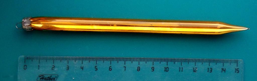 КАРАНДАШ золотой - РР88 - ..5.. старая елочная игрушка ВИНТАЖ люкс!!!