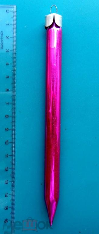 КАРАНДАШ лиловый - РР88 - ..2.. старая елочная игрушка ВИНТАЖ люкс!!!