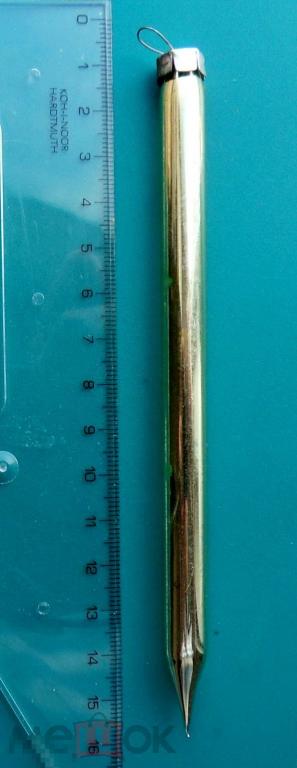 КАРАНДАШ золотистый  - РР88 - старая елочная игрушка ВИНТАЖ