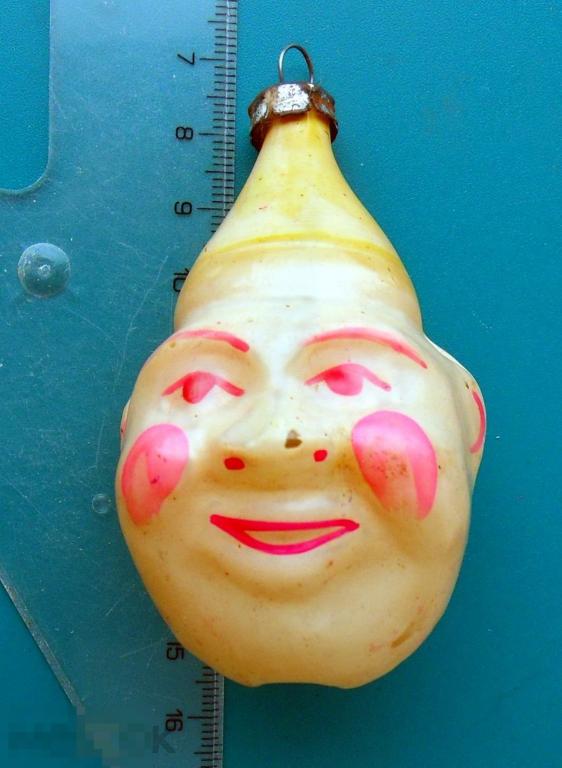 АРЛЕКИН. ГОЛОВА КЛОУНА - TEF-1 - СССР винтаж старая елочная игрушка