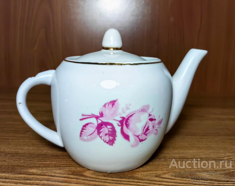 Чайник цветок Роза Барановка фарфор советский УССР Советская Украина
